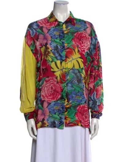 Pre-owned Versus Vintage 1990's Button-up Top In Yellow