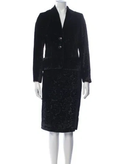 Pre-owned Versus Vintage 1990's Skirt Suit In Black