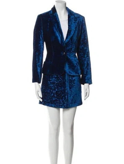 Pre-owned Versus Vintage 1990's Skirt Suit In Blue