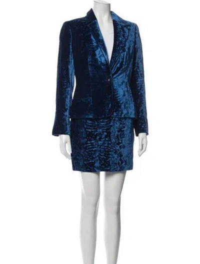 Pre-owned Versus Vintage 1990's Skirt Suit In Blue