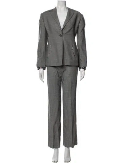 Pre-owned Versus Vintage 1990's Skirt Suit In Gray