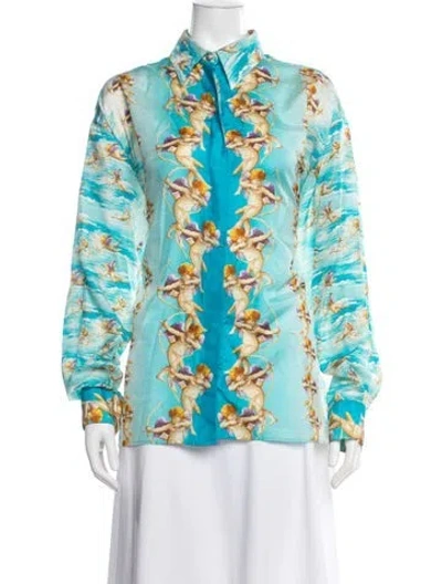 Pre-owned Versus Vintage 1990's Top In Blue