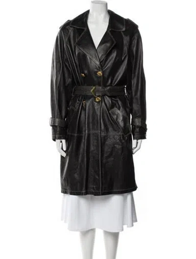 Pre-owned Versus Vintage 1990's Trench Coat In Black