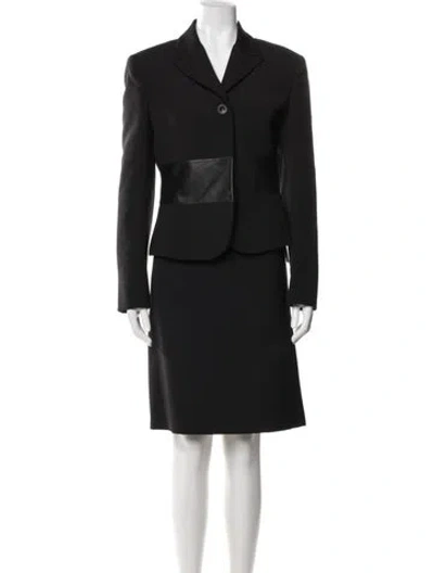 Pre-owned Versus Vintage 2000's Skirt Suit In Black