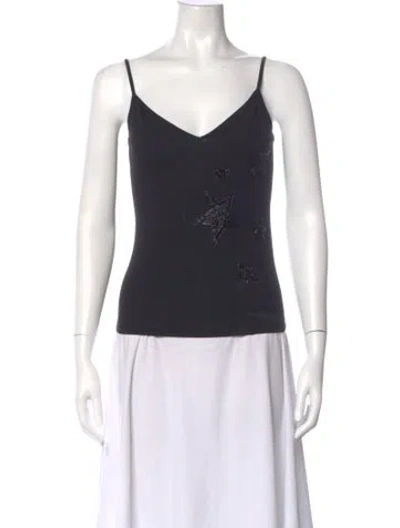 Pre-owned Versus Vintage Graphic Print Top In Black