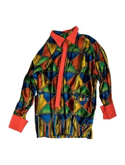 Pre-owned Versus Vintage Late 1980's - Early 1990's Jacket In Blue/orange