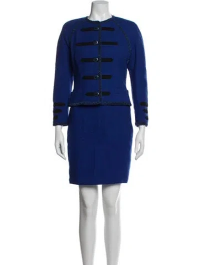 Pre-owned Versus Vintage Late 1980's - Early 1990's Skirt Suit In Blue