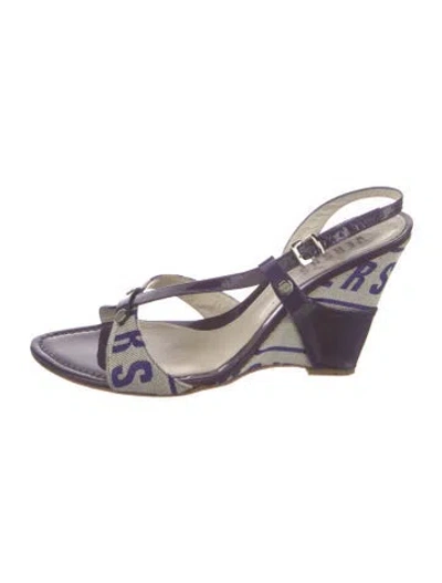 Pre-owned Versus Vintage Leather Sandals In Purple