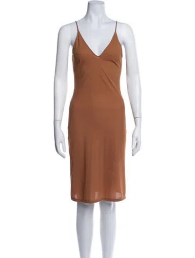 Pre-owned Versus Vintage Midi Length Dress In Brown