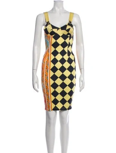 Pre-owned Versus Vintage Mini Dress In Orange/yellow