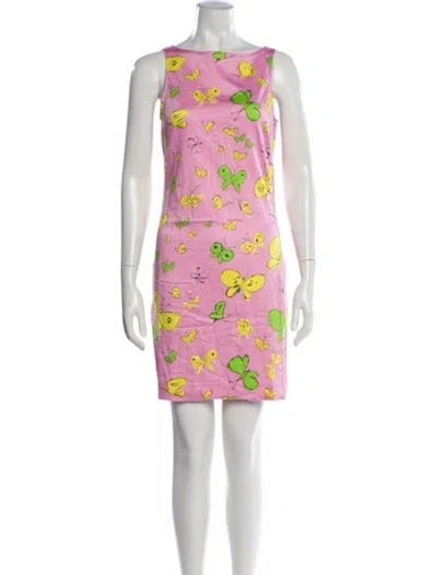 Pre-owned Versus Vintage Mini Dress In Pink/yellow