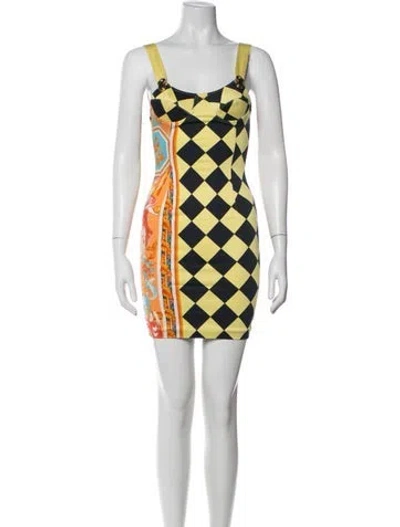 Pre-owned Versus Vintage Mini Dress In Yellow