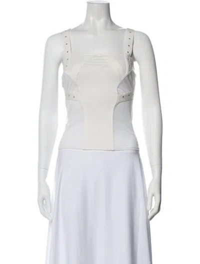 Pre-owned Versus Vintage Square Neckline Top In White