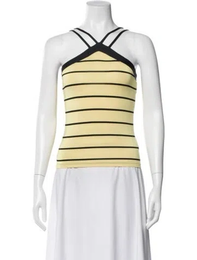 Pre-owned Versus Vintage Striped Crop Top In Yellow