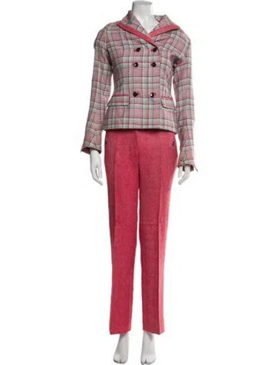Pre-owned Versus Vintage Virgin Wool Pant Set In Red