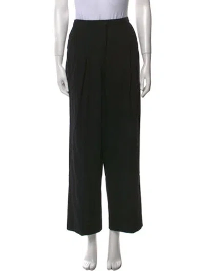 Pre-owned Versus Virgin Wool Wide Leg Pants In Black