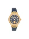 Versus Vittoria Crystal 38mm Stainless Steel Ion-plated Yellow Gold & Leather Quartz Watch In Gold