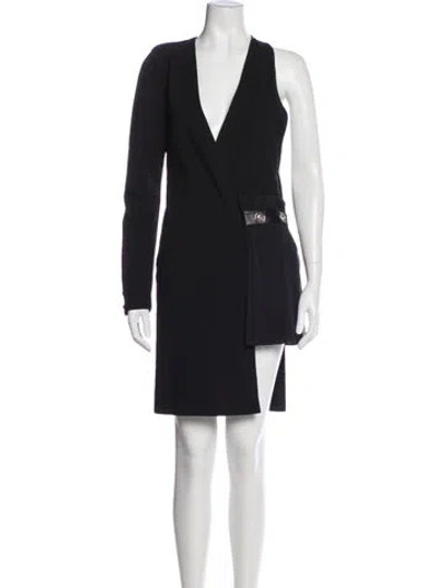 Pre-owned Versus V-neck Mini Dress In Black