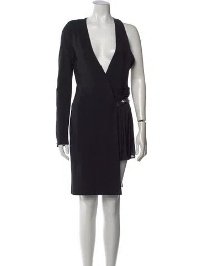 Pre-owned Versus V-neck Mini Dress In Black