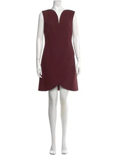 Pre-owned Versus V-neck Mini Dress In Burgundy