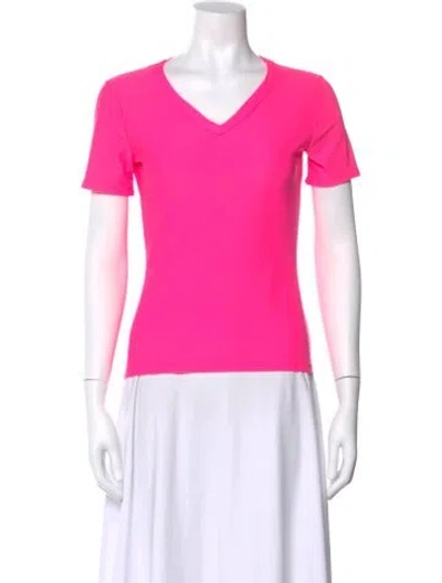 Pre-owned Versus V-neck Short Sleeve T-shirt In Pink