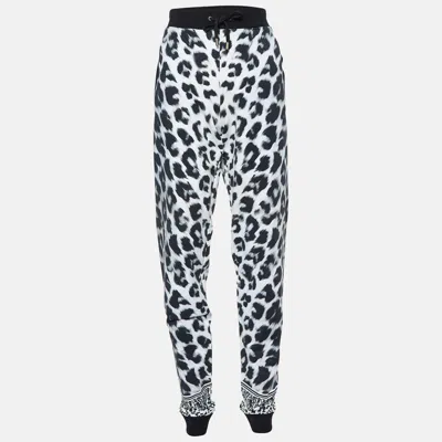 Versus White Leopard Print Leggings S In Animal Print
