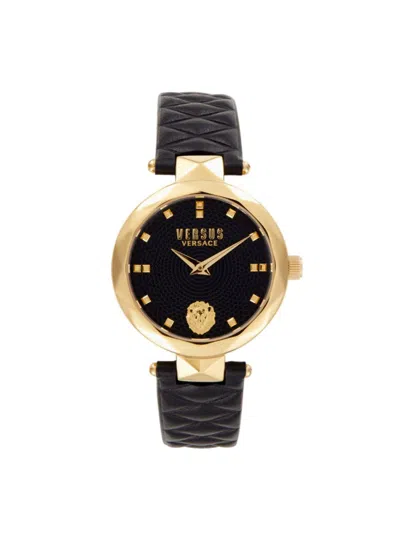 Versus Women's 36mm Stainless Steel & Leather Strap Watch In Black