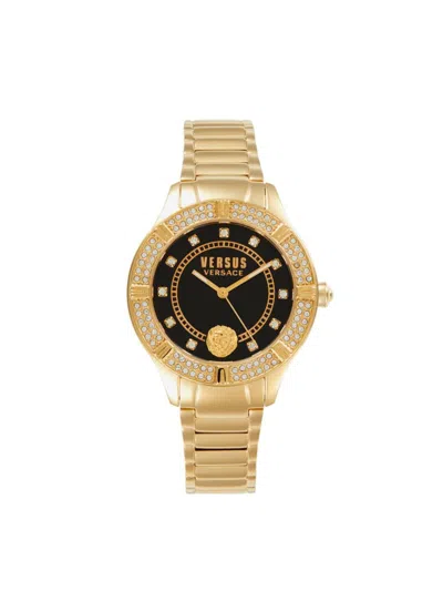 Versus Women's 36mm Stainless Steel Crystal Embellished Bracelet Watch In Gold