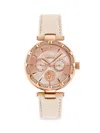 Versus Women's 36mm Swarovski Crystal, Stainless Steel & Leather Strap Watch In Rose Gold