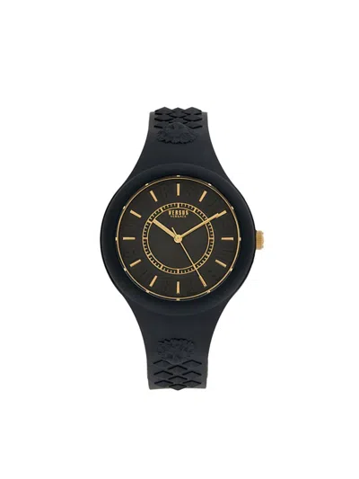 Versus Women's Fire Island 39mm Ip Goldtone Stainless Steel & Silicone Strap Watch In Black