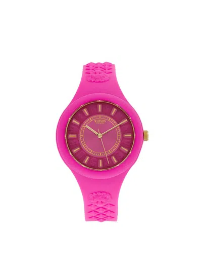 Versus Women's Fire Island 39mm Ip Goldtone Stainless Steel & Silicone Strap Watch In Pink