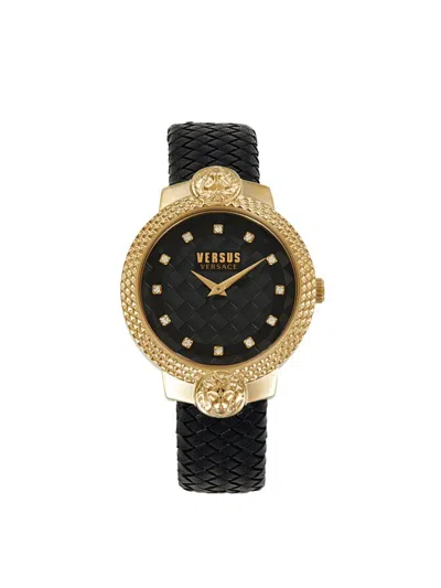 Versus Women's Moufferard 38mm Ip Goldtone Stainless Steel, Crystal & Leather Strap Watch