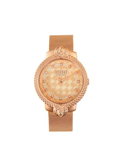 Versus Women's Rose Goldtone Stainless Steel & Swarovski Crystal Mesh Bracelet Watch