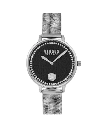 Versus Women's Two-hand Quartz La Villette Silver-tone Stainless Steel Bracelet 36mm