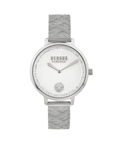 Versus Women's Two-hand Quartz La Villette Silver-tone Stainless Steel Bracelet 36mm