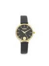 Versus Women's  Mar Vista Ip Yellow Gold & Black Enamel Leather-strap Watch/34mm In Gold