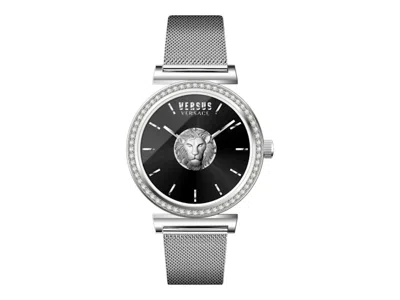 Pre-owned Versus Women's  Versace Brick Lane Crystal Vspld1121 Watch In Stainless Steel In Silver