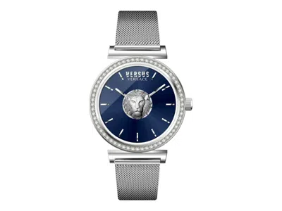 Pre-owned Versus Women's  Versace Brick Lane Crystal Vspld1221 Watch In Stainless Steel In Silver