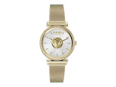 Pre-owned Versus Women's  Versace Brick Lane Crystal Vspld1824 Watch In Stainless Steel In Silver