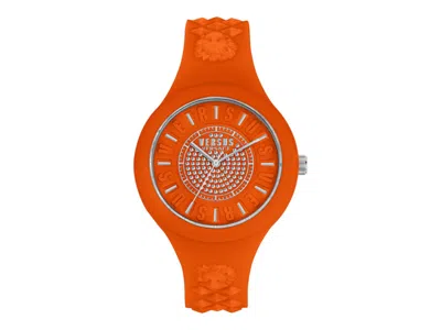 Pre-owned Versus Women's  Versace Fire Island Crystal Vspoq1u21 Watch In Stainless Steel In Silver
