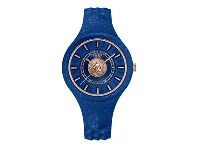 Pre-owned Versus Women's  Versace Fire Island Lion Gli Vspoq1a21 Watch In Stainless Steel In Silver