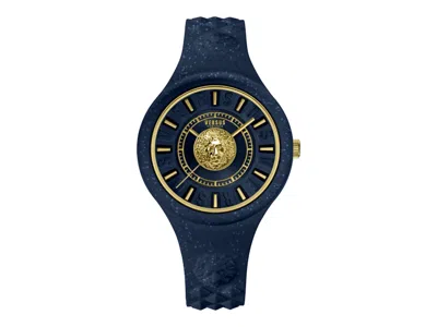 Pre-owned Versus Women's  Versace Fire Island Lion Gli Vspoq9721 Watch In Stainless Steel In Silver