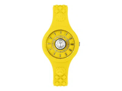 Pre-owned Versus Women's  Versace Fire Island Lion Vspoq1d21 Watch In Stainless Steel In Silver