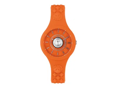 Pre-owned Versus Women's  Versace Fire Island Lion Vspoq1e21 Watch In Stainless Steel In Silver