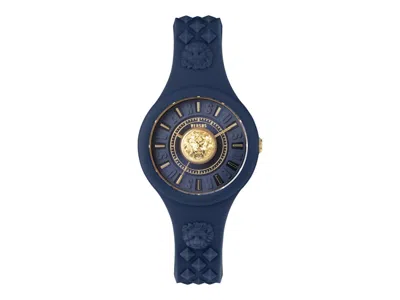 Pre-owned Versus Women's  Versace Fire Island Lion Vspoq1h21 Watch In Stainless Steel In Silver