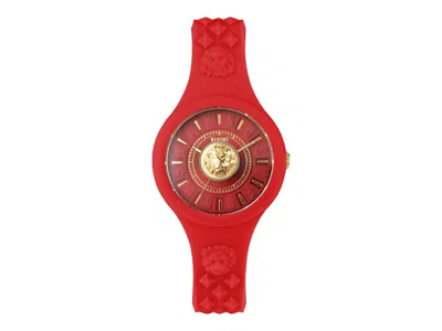 Pre-owned Versus Women's  Versace Fire Island Lion Vspoq1l21 Watch In Stainless Steel In Silver