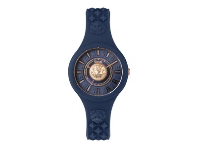 Pre-owned Versus Women's  Versace Fire Island Lion Vspoq1m21 Watch In Stainless Steel In Silver