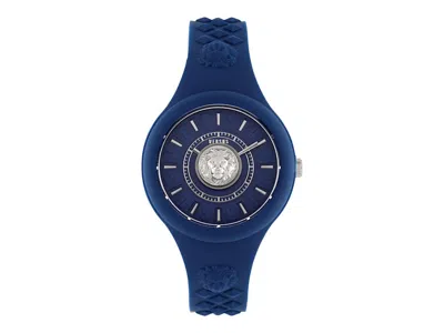 Pre-owned Versus Women's  Versace Fire Island Lion Vspoq2f21 Watch In Stainless Steel In Silver