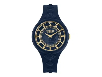 Pre-owned Versus Women's  Versace Fire Island Studs Vsp1r1521 Watch In Stainless Steel In Silver