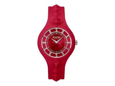 Pre-owned Versus Women's  Versace Fire Island Studs Vsp1r1721 Watch In Stainless Steel In Silver
